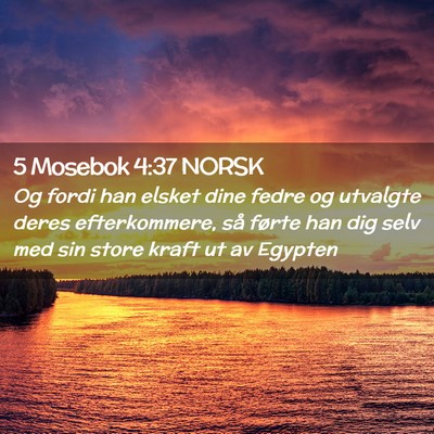 Picture 02 - 5 Mosebok 4:37 NORSK - Og fordi han elsket dine fedre og utvalgte deres - Bible Verse Picture