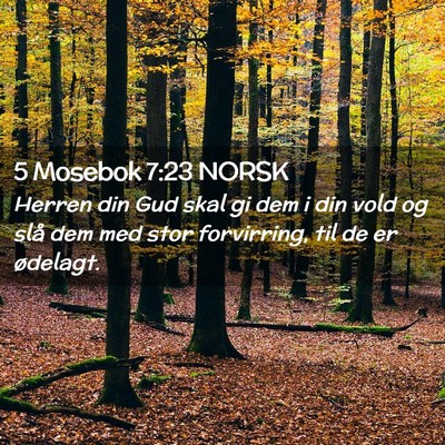 Picture 02 - 5 Mosebok 7:23 NORSK - Herren din Gud skal gi dem i din vold og slå dem - Bible Verse Picture