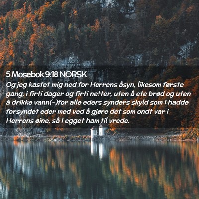 Picture 02 - 5 Mosebok 9:18 NORSK - Og jeg kastet mig ned for Herrens åsyn, likesom - Bible Verse Picture