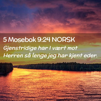 Picture 02 - 5 Mosebok 9:24 NORSK - Gjenstridige har I vært mot Herren så lenge jeg - Bible Verse Picture
