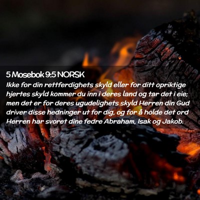 Picture 02 - 5 Mosebok 9:5 NORSK - Ikke for din rettferdighets skyld eller for ditt - Bible Verse Picture