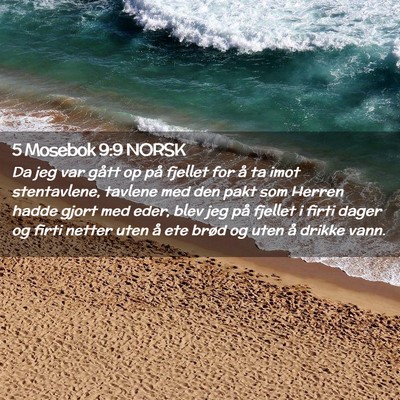 Picture 02 - 5 Mosebok 9:9 NORSK - Da jeg var gått op på fjellet for å ta imot - Bible Verse Picture