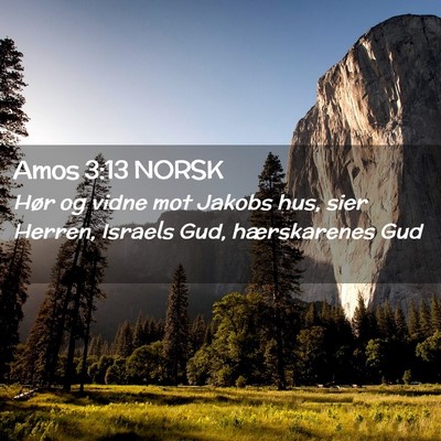 Picture 02 - Amos 3:13 NORSK - Hør og vidne mot Jakobs hus, sier Herren, - Bible Verse Picture