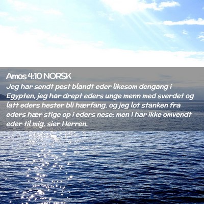 Picture 02 - Amos 4:10 NORSK - Jeg har sendt pest blandt eder likesom dengang i - Bible Verse Picture