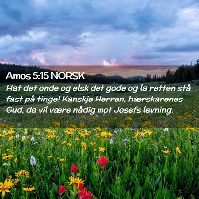 Picture 02 - Amos 5:15 NORSK - Hat det onde og elsk det gode og la retten stå - Bible Verse Picture
