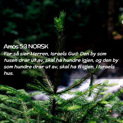 Picture 02 - Amos 5:3 NORSK - For så sier Herren, Israels Gud: Den by som - Bible Verse Picture