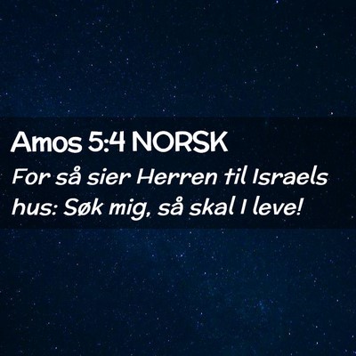 Picture 02 - Amos 5:4 NORSK - For så sier Herren til Israels hus: Søk mig, - Bible Verse Picture