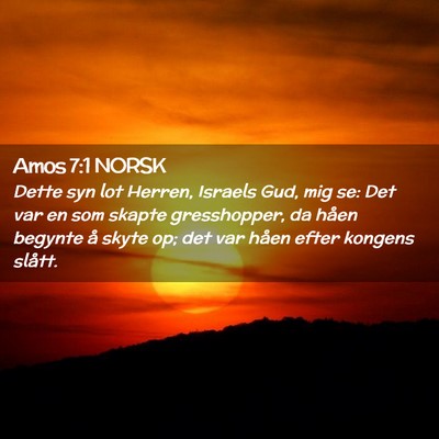 Picture 02 - Amos 7:1 NORSK - Dette syn lot Herren, Israels Gud, mig se: Det - Bible Verse Picture