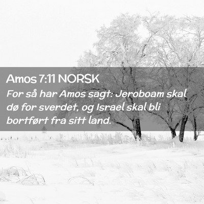 Picture 02 - Amos 7:11 NORSK - For så har Amos sagt: Jeroboam skal dø for - Bible Verse Picture
