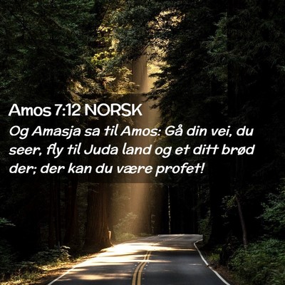Picture 02 - Amos 7:12 NORSK - Og Amasja sa til Amos: Gå din vei, du seer, fly - Bible Verse Picture