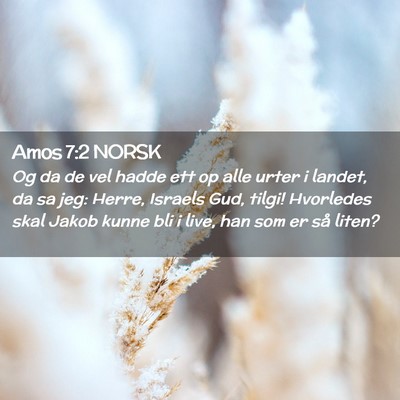 Picture 02 - Amos 7:2 NORSK - Og da de vel hadde ett op alle urter i landet, da - Bible Verse Picture