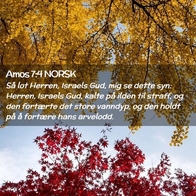 Picture 02 - Amos 7:4 NORSK - Så lot Herren, Israels Gud, mig se dette syn: - Bible Verse Picture