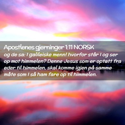 Picture 02 - Apostlenes gjerninger 1:11 NORSK - og de sa: I galileiske menn! hvorfor står I og - Bible Verse Picture