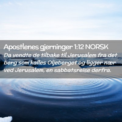Picture 02 - Apostlenes gjerninger 1:12 NORSK - Da vendte de tilbake til Jerusalem fra det berg - Bible Verse Picture
