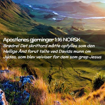 Picture 02 - Apostlenes gjerninger 1:16 NORSK - Brødre! Det skriftord måtte opfylles som den - Bible Verse Picture