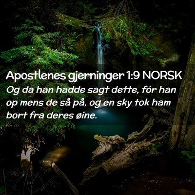 Picture 02 - Apostlenes gjerninger 1:9 NORSK - Og da han hadde sagt dette, fór han op mens de - Bible Verse Picture