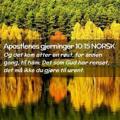 Picture 02 - Apostlenes gjerninger 10:15 NORSK - Og det kom atter en røst, for annen gang, til - Bible Verse Picture