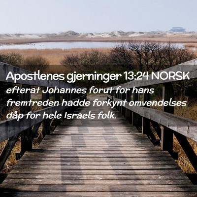 Picture 02 - Apostlenes gjerninger 13:24 NORSK - efterat Johannes forut for hans fremtreden hadde - Bible Verse Picture