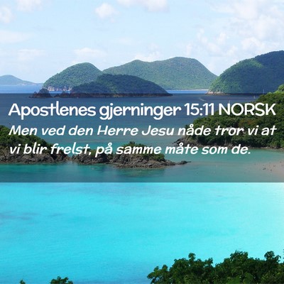 Picture 02 - Apostlenes gjerninger 15:11 NORSK - Men ved den Herre Jesu nåde tror vi at vi blir - Bible Verse Picture