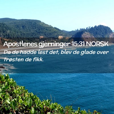 Picture 02 - Apostlenes gjerninger 15:31 NORSK - Da de hadde lest det, blev de glade over trøsten - Bible Verse Picture