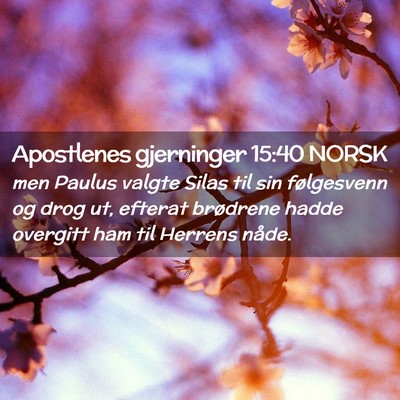 Picture 02 - Apostlenes gjerninger 15:40 NORSK - men Paulus valgte Silas til sin følgesvenn og - Bible Verse Picture
