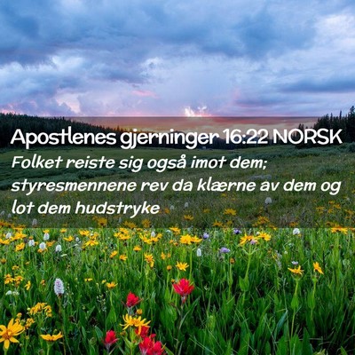 Picture 02 - Apostlenes gjerninger 16:22 NORSK - Folket reiste sig også imot dem; styresmennene - Bible Verse Picture