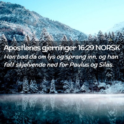 Picture 02 - Apostlenes gjerninger 16:29 NORSK - Han bad da om lys og sprang inn, og han falt - Bible Verse Picture