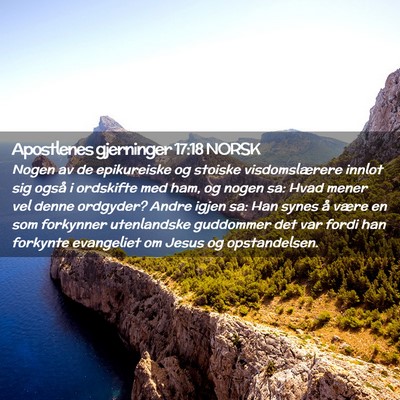 Picture 02 - Apostlenes gjerninger 17:18 NORSK - Nogen av de epikureiske og stoiske visdomslærere - Bible Verse Picture