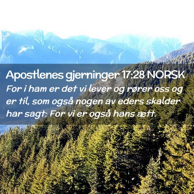 Picture 02 - Apostlenes gjerninger 17:28 NORSK - For i ham er det vi lever og rører oss og er - Bible Verse Picture