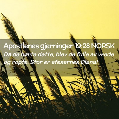 Picture 02 - Apostlenes gjerninger 19:28 NORSK - Da de hørte dette, blev de fulle av vrede og - Bible Verse Picture