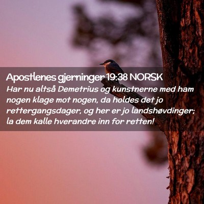 Picture 02 - Apostlenes gjerninger 19:38 NORSK - Har nu altså Demetrius og kunstnerne med ham - Bible Verse Picture