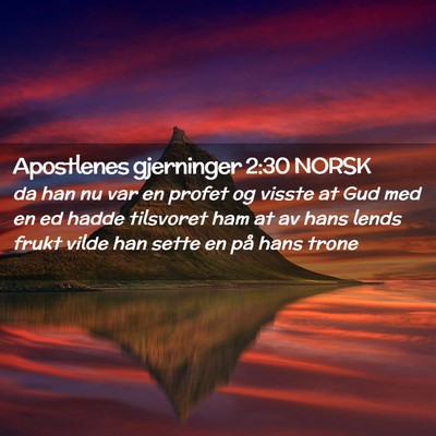 Picture 02 - Apostlenes gjerninger 2:30 NORSK - da han nu var en profet og visste at Gud med en - Bible Verse Picture