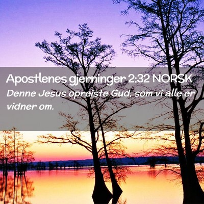 Picture 02 - Apostlenes gjerninger 2:32 NORSK - Denne Jesus opreiste Gud, som vi alle er vidner - Bible Verse Picture