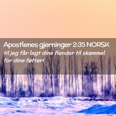 Picture 02 - Apostlenes gjerninger 2:35 NORSK - til jeg får lagt dine fiender til skammel for - Bible Verse Picture