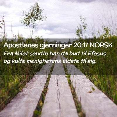 Picture 02 - Apostlenes gjerninger 20:17 NORSK - Fra Milet sendte han da bud til Efesus og kalte - Bible Verse Picture