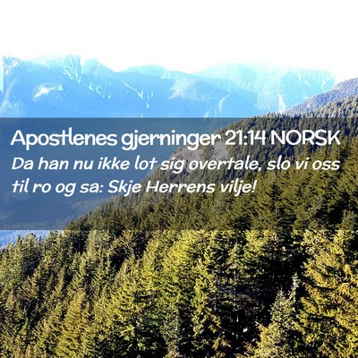 Picture 02 - Apostlenes gjerninger 21:14 NORSK - Da han nu ikke lot sig overtale, slo vi oss til - Bible Verse Picture