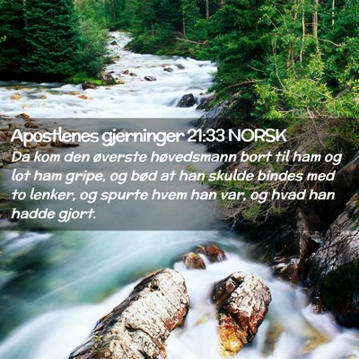 Picture 02 - Apostlenes gjerninger 21:33 NORSK - Da kom den øverste høvedsmann bort til ham og - Bible Verse Picture