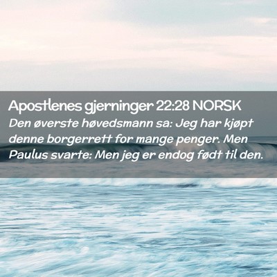 Picture 02 - Apostlenes gjerninger 22:28 NORSK - Den øverste høvedsmann sa: Jeg har kjøpt denne - Bible Verse Picture