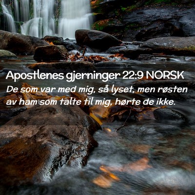 Picture 02 - Apostlenes gjerninger 22:9 NORSK - De som var med mig, så lyset, men røsten av ham - Bible Verse Picture