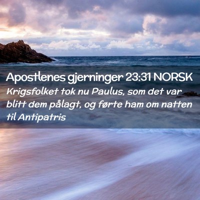 Picture 02 - Apostlenes gjerninger 23:31 NORSK - Krigsfolket tok nu Paulus, som det var blitt dem - Bible Verse Picture