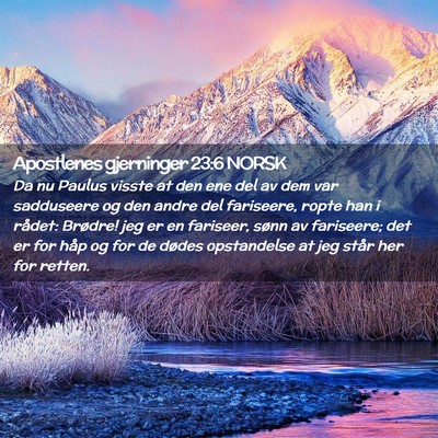 Picture 02 - Apostlenes gjerninger 23:6 NORSK - Da nu Paulus visste at den ene del av dem var - Bible Verse Picture