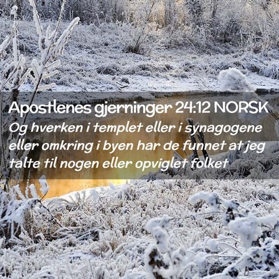 Picture 02 - Apostlenes gjerninger 24:12 NORSK - Og hverken i templet eller i synagogene eller - Bible Verse Picture