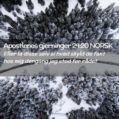 Picture 02 - Apostlenes gjerninger 24:20 NORSK - Eller la disse selv si hvad skyld de fant hos mig - Bible Verse Picture