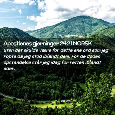 Picture 02 - Apostlenes gjerninger 24:21 NORSK - uten det skulde være for dette ene ord som jeg - Bible Verse Picture