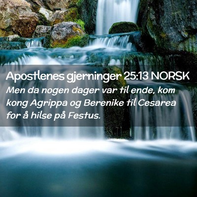 Picture 02 - Apostlenes gjerninger 25:13 NORSK - Men da nogen dager var til ende, kom kong Agrippa - Bible Verse Picture