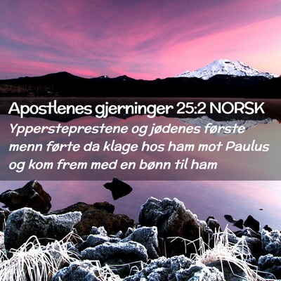 Picture 02 - Apostlenes gjerninger 25:2 NORSK - Yppersteprestene og jødenes første menn førte - Bible Verse Picture