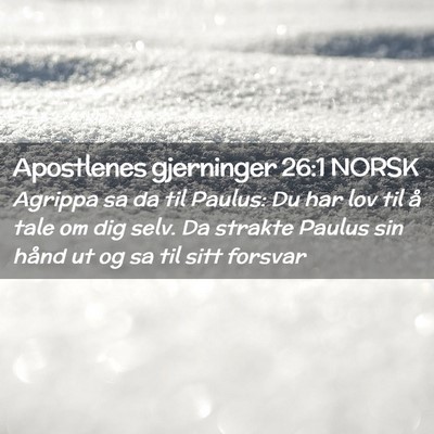 Picture 02 - Apostlenes gjerninger 26:1 NORSK - Agrippa sa da til Paulus: Du har lov til å tale - Bible Verse Picture