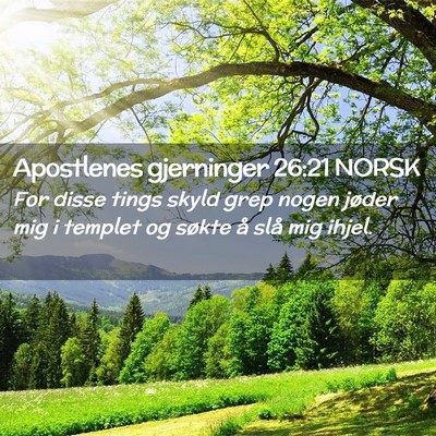 Picture 02 - Apostlenes gjerninger 26:21 NORSK - For disse tings skyld grep nogen jøder mig i - Bible Verse Picture