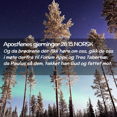 Picture 02 - Apostlenes gjerninger 28:15 NORSK - Og da brødrene der fikk høre om oss, gikk de - Bible Verse Picture
