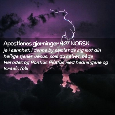 Picture 02 - Apostlenes gjerninger 4:27 NORSK - ja i sannhet, i denne by samlet de sig mot din - Bible Verse Picture
